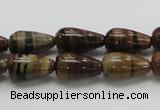 COP237 15.5 inches 8*16mm teardrop natural brown opal gemstone beads