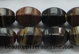 COP240 15.5 inches 13*18mm faceted rice natural brown opal gemstone beads