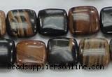 COP244 15.5 inches 14*14mm square natural brown opal gemstone beads