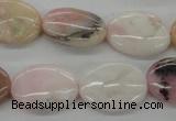 COP26 15*20mm oval natural pink opal gemstone beads Wholesale