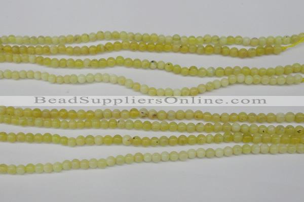 COP330 15.5 inches 4mm round yellow opal gemstone beads wholesale