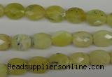 COP342 15.5 inches 8*10mm faceted oval yellow opal gemstone beads