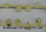 COP347 Top-drilled 6*9mm faceted teardrop yellow opal gemstone beads