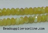 COP352 15.5 inches 5*8mm faceted rondelle yellow opal gemstone beads wholes