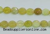 COP358 15.5 inches 8mm coin yellow opal gemstone beads wholesale