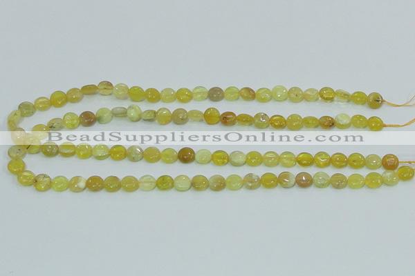 COP358 15.5 inches 8mm coin yellow opal gemstone beads wholesale