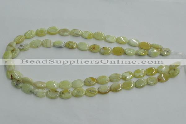 COP376 15.5 inches 10*14mm oval yellow opal gemstone beads wholesale