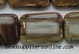 COP434 15.5 inches 22*30mm rectangle natural brown opal gemstone beads