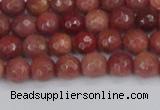 COP441 15.5 inches 4mm faceted round African blood jasper beads