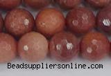 COP445 15.5 inches 12mm faceted round African blood jasper beads