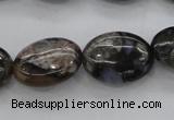 COP496 15.5 inches 10*14mm oval natural grey opal gemstone beads