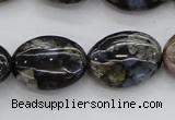 COP497 15.5 inches 12*16mm oval natural grey opal gemstone beads