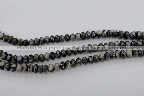 COP498 15.5 inches 5*8mm faceted rondelle natural grey opal beads