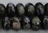 COP499 15.5 inches 8*12mm faceted rondelle natural grey opal beads