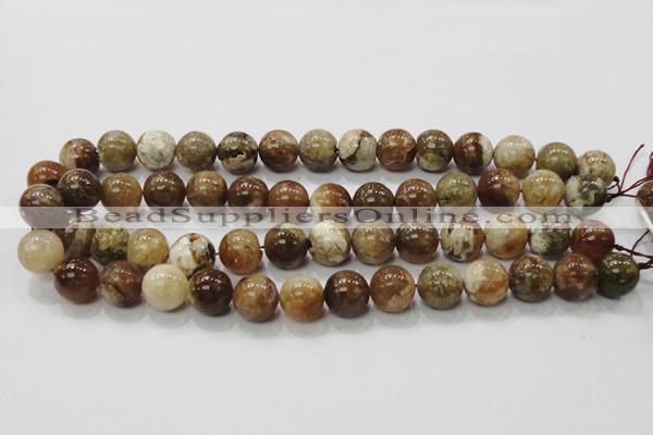 COP504 15.5 inches 14mm round natural red opal gemstone beads