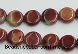 COP521 15.5 inches 12mm flat round red opal gemstone beads wholesale