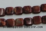 COP525 15.5 inches 10*10mm square red opal gemstone beads wholesale