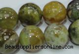 COP551 15.5 inches 18mm round yellow & green natural opal beads