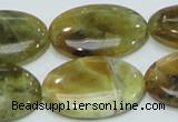 COP555 15.5 inches 20*30mm oval yellow & green natural opal beads