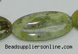 COP556 15.5 inches 20*40mm oval yellow & green natural opal beads