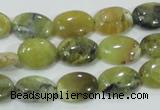 COP562 15.5 inches 10*14mm oval natural yellow & green opal beads