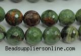 COP663 15.5 inches 10mm faceted round green opal gemstone beads