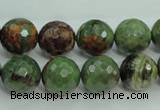 COP664 15.5 inches 12mm faceted round green opal gemstone beads