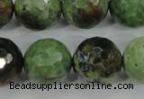 COP667 15.5 inches 18mm faceted round green opal gemstone beads