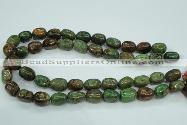 COP672 15.5 inches 12*16mm nuggets green opal gemstone beads