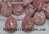 COP74 15.5 inches 13*18mm flat teardrop natural pink opal beads