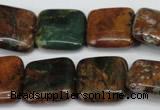 COP765 15.5 inches 20*20mm square green opal gemstone beads