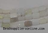 COP911 15.5 inches 6*8mm rectangle natural white opal gemstone beads