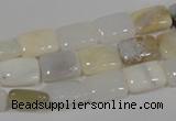 COP912 15.5 inches 10*14mm rectangle natural white opal gemstone beads