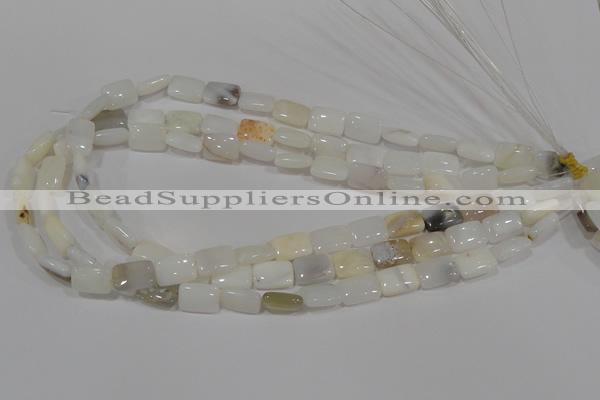 COP912 15.5 inches 10*14mm rectangle natural white opal gemstone beads