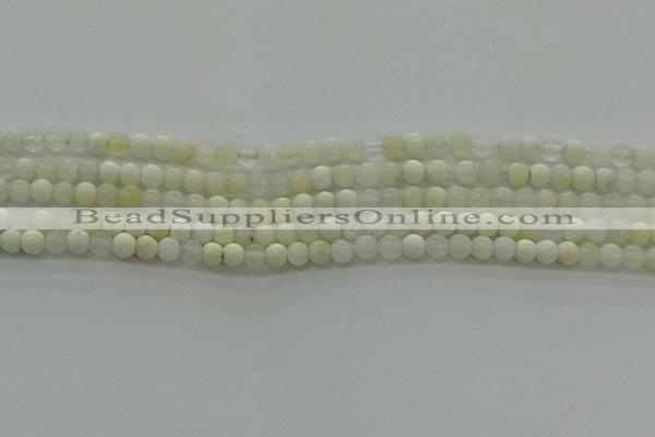 COP920 15.5 inches 4mm round white opal gemstone beads