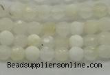 COP930 15.5 inches 4mm faceted round white opal gemstone beads