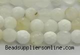 COP931 15.5 inches 6mm faceted round white opal gemstone beads