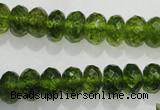 COQ101 15.5 inches 6*10mm faceted rondelle dyed olive quartz beads