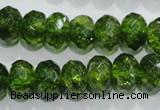 COQ102 15.5 inches 10*14mm faceted rondelle dyed olive quartz beads