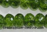 COQ103 15.5 inches 12*16mm faceted rondelle dyed olive quartz beads