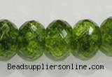 COQ104 15.5 inches 13*18mm faceted rondelle dyed olive quartz beads