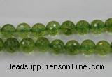 COQ12 16 inches 8mm faceted round dyed olive quartz beads wholesale