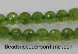 COQ15 16 inches 12mm faceted round dyed olive quartz beads wholesale