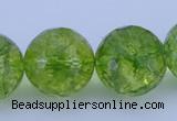 COQ19 16 inches 20mm faceted round dyed olive quartz beads wholesale