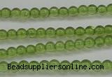 COQ201 15.5 inches 3mm - 4mm round natural olive quartz beads