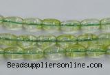 COQ21 16 inches 6*10mm rice dyed olive quartz beads wholesale