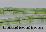 COQ22 16 inches 7*13mm column dyed olive quartz beads wholesale