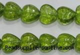 COQ31 15.5 inches 16*16mm heart dyed olive quartz beads wholesale