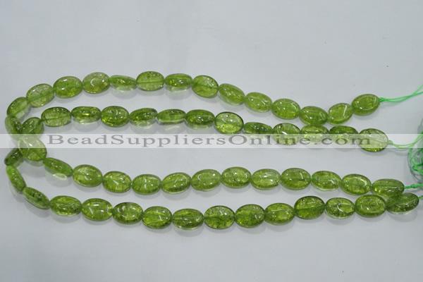 COQ36 15.5 inches 10*14mm oval dyed olive quartz beads wholesale