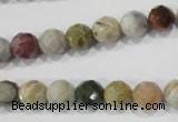 COS152 15.5 inches 8mm faceted round ocean stone beads wholesale